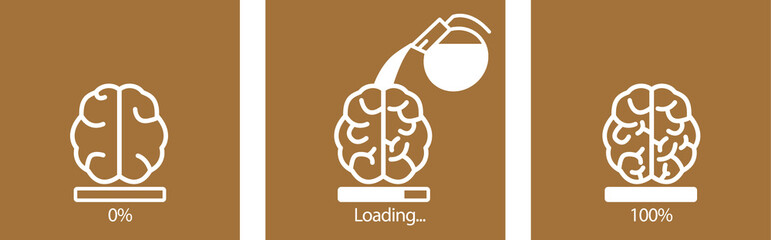 Awakening coffee symbol. The drink fills a person with energy.