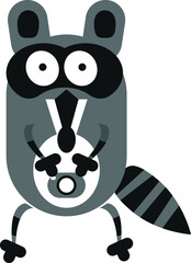 Cartoon raccoons. Raccoons for different activities.