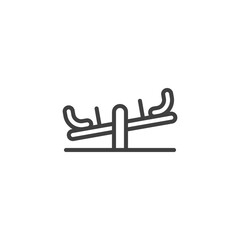 Seesaw playground line icon