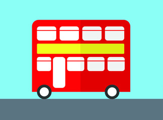 Red double-decker bus. City travel.