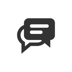 Speech bubble and dialog balloon filled style vector icon. Isolated chat sign on white background