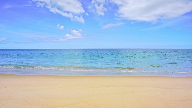 Amazing beach Beautiful sandy beach and sea with clear blue sky background Empty beach blue sky sand sun daylight relaxation landscape view in Phuket island Thailand for Summer and travel background