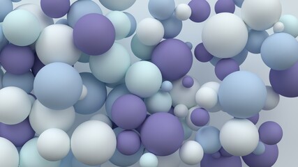 Colorful abstract background with spheres. 3d render.