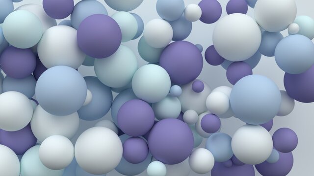 Colorful abstract background with spheres. 3d render.