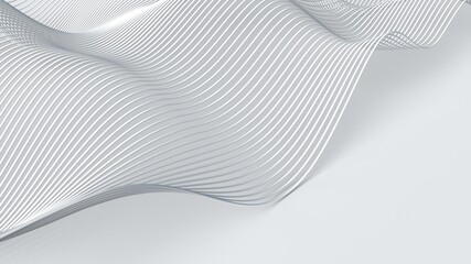Abstract background with wavy lines. 3d render.