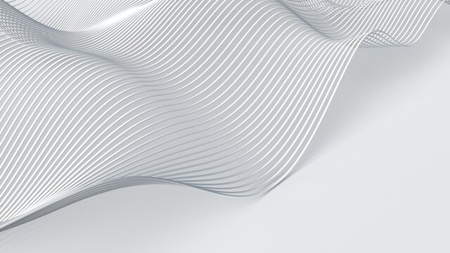 Abstract background with wavy lines. 3d render.