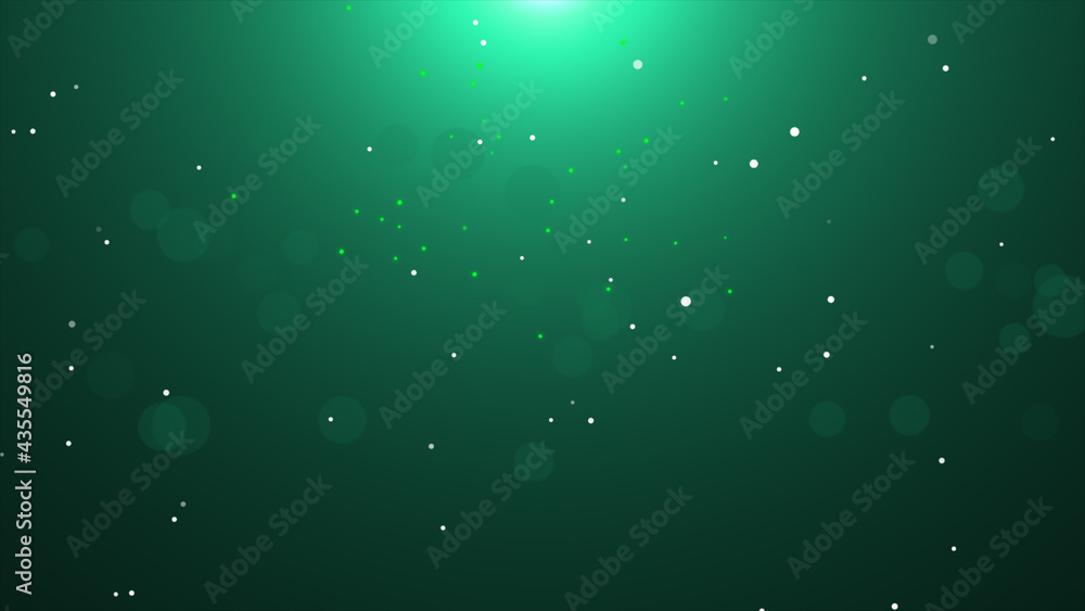 Sticker green falling glow particle with flare background