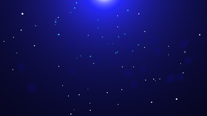 Fototapeta na wymiar Blue falling glow particle with flare background