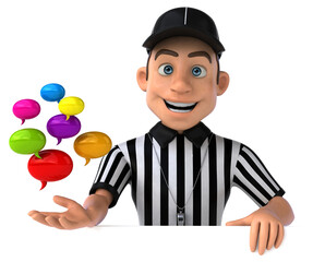 Fun 3D Illustration of an american Referee