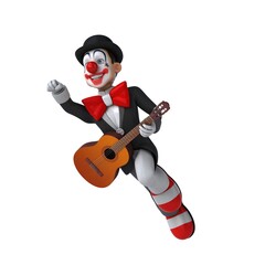 Fun 3D illustration of a fun clown