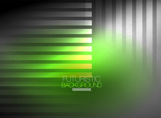 Bright neon color techno abstract background, shiny glowing neon lines in the dark background