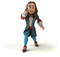 3D Illustration of a cartoon man in historical baroque costume