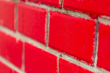 abstract red brick wall, red brick wall texture in partial blur