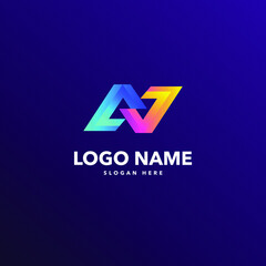 N letter modern logo design