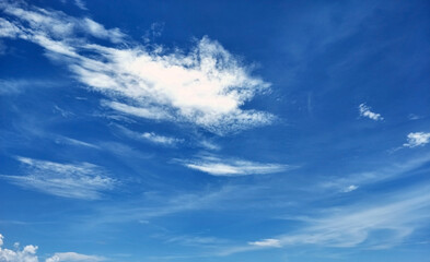 clean and clear blue sky on sunny day with white cloud