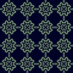 green blue turquoise aqua menthe mandala art seamless pattern floral creative design background vector illustration