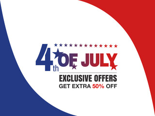 Fourth of July. 4th of July holiday banner. American Independence Day Party celebration.
