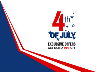 Fourth of July. 4th of July holiday banner. American Independence Day Party celebration.
