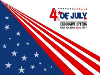 Naklejka premium Fourth of July. 4th of July holiday banner. American Independence Day Party celebration. 
