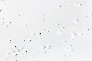 Liquid with bubbles. Abstract background with various size bubble in water. Part of set.