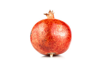 Pomegranate. Natural rural pomegranate isolated on white background. Part of set.