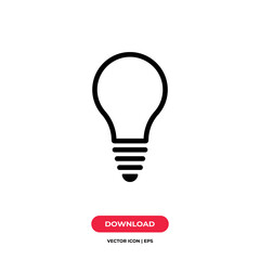 Lightbulb icon vector. Bulb sign