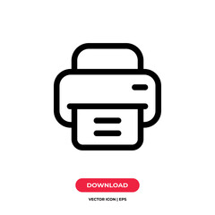 Printer icon vector. Print sign