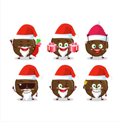 Santa Claus emoticons with chocolate cookies cartoon character