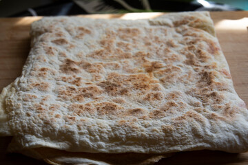 traditional turkish cuisine: flatbread. With Cheese or vegetables.