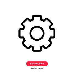 Setting icon vector. Gear sign