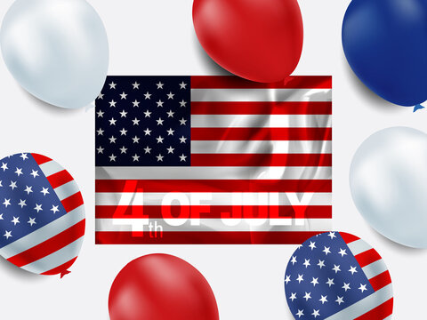 Happy 4th Of July American Independence Day. Festive vector illustration EPS 10.
