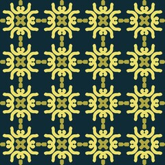 green olive yellow mandala art seamless pattern floral creative design background vector illustration