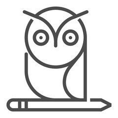 Education owl, square line vector icon.