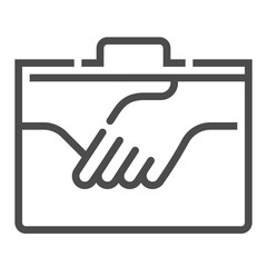Employment, square line vector icon.