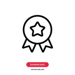 Medal icon vector. Badge sign