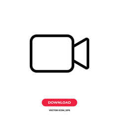 Video camera icon vector. Camera sign