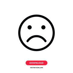 Sad icon vector. Smile sign