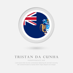 Obraz premium Abstract happy national day of Tristan da Cunha country with country flag in circle greeting background