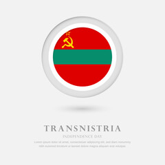 Abstract happy independence day of Transnistria country with country flag in circle greeting background