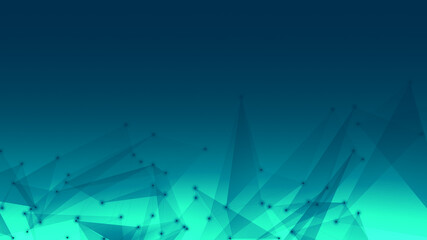 Abstract technology and science polygonal space low poly dark background Tone blue with connecting dots and lines.