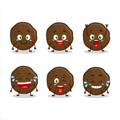 Cartoon character of chocolate cookies with smile expression
