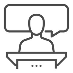 Obraz premium Witness square line vector icon.