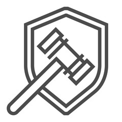 Business law square line vector icon.
