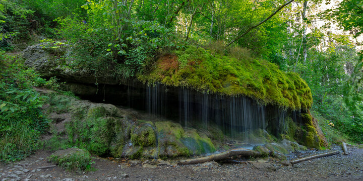 moss covered waterfall in the  Wutachgorge
