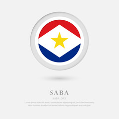 Abstract happy Saba day with country flag in circle greeting background