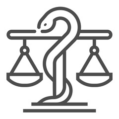 Health law square line vector icon.
