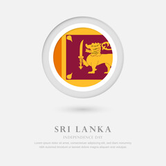 Abstract happy independence day of Sri Lanka country with country flag in circle greeting background