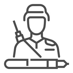Military law square line vector icon.