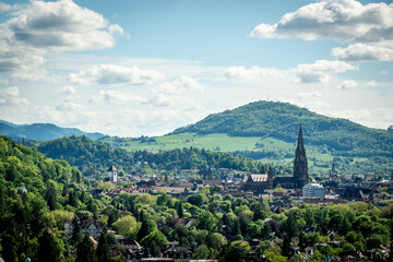 View towards Minster of Freiburg