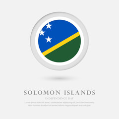 Abstract happy independence day of Solomon Islands country with country flag in circle greeting background